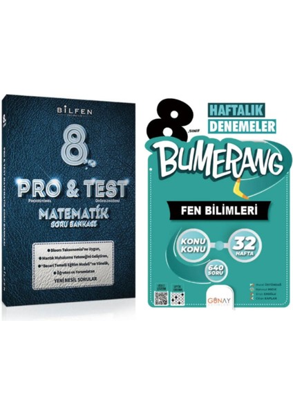 8. Sınıf LGS Pro & Test Matematik Soru Bankası - 32 Haftalık Bumerang Fen Bilimleri Deneme