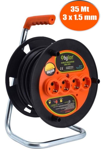 Bylion Makaralı Seyyar Uzatma Kablosu 3x1.5 mm (35 Metre)