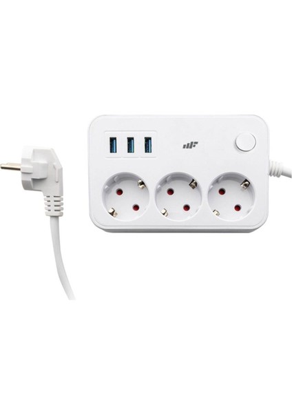 Mf Product Jettpower 0370 Koruma Anahtarlı 3 Usb'li 2 mt Uzatma Kablosu 2'li Paket