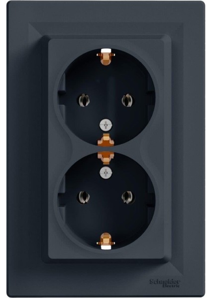 Schneider EPH9900171 Asfora Antrasit Ikili Topraklı Priz, Çerçeveli, 16A