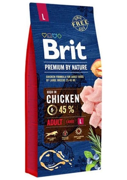 Brit Premium Nature Büyük Irk Tavuklu Yetişkin Köpek Maması 15 kg