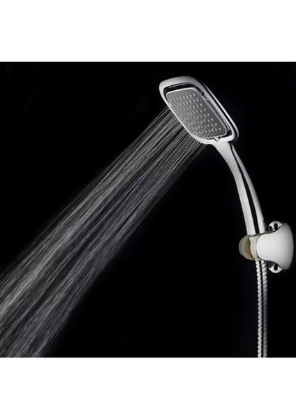 Siyah Kare Banyo Duş Seti Hortum Mafsal ve Başlık Set