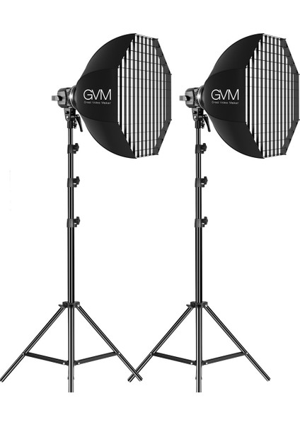 P80S-2D 80W Softbox'lı Spot LED Işık 2'li Set