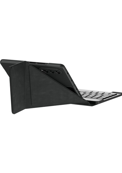 Galaxy Z Fold 4 Kılıf Standlı Bluetooth Klavyeli Kıpta Keyboard Set Kılıf