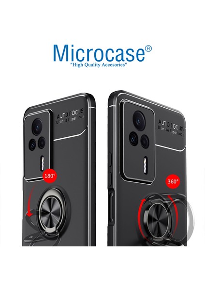 Xiaomi Redmi K60E Focus Serisi Yüzük Standlı Silikon Kılıf - Siyah AL3363 fiyatları