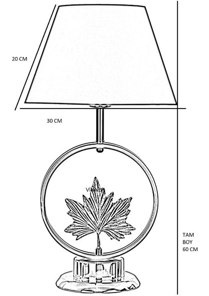 Vinner Krom Kaplama Yaprak Figürlü Özel Tasarım Modern Metal Abajur - Mataro Vizon