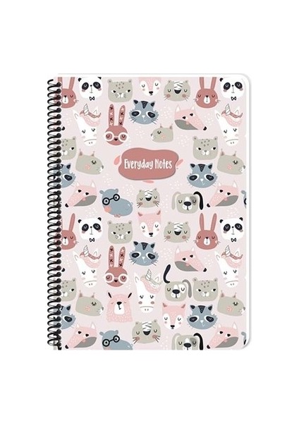 Keskin Animal Friends Karton Kapak Spiralli Defter 16,5X22,5 80 Yp Çizgili