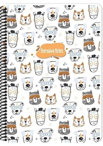 Keskin Animal Friends Karton Kapak Spiralli Defter 16,5X22,5 80 Yp Çizgili