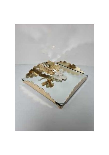 Metal Kelebekli Aynalı Gold Peçetelik fiyatları