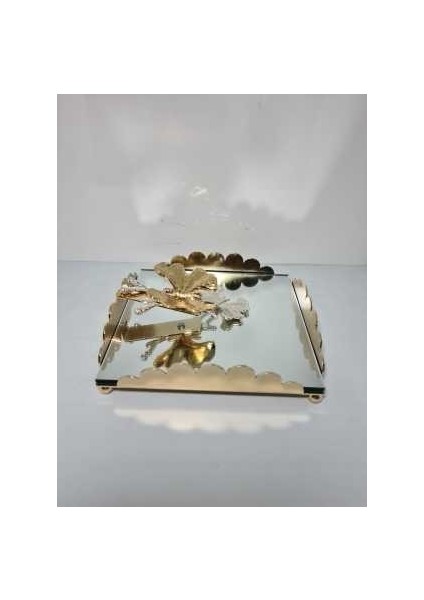 Metal Kelebekli Aynalı Gold Peçetelik modelleri