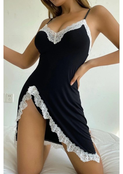 Derin Yırtmaçlı Şık Gecelik modelleri