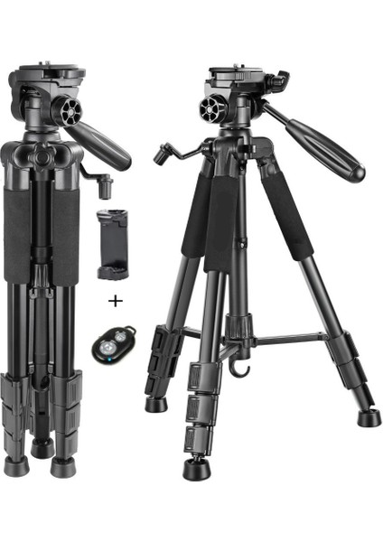 175CM Tripod Cep telefonları İçin Bluetooth Kumandalı ve Taşıma Çantalı Profesyonel Tripod 3 Ayak Stand Tripot modelleri