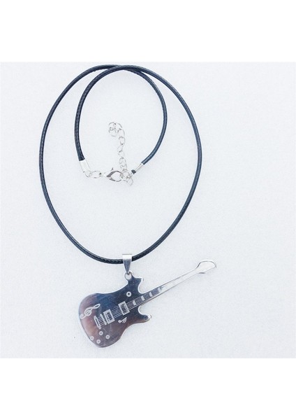 Gitar Kolye Gümüş & Deri Zincir fiyatları