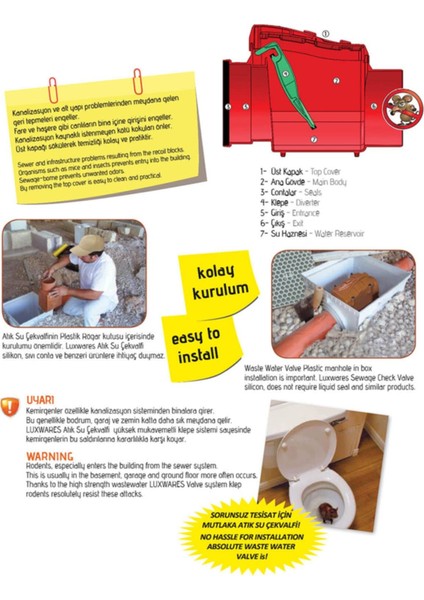 Plastik Atık Pis Su Çekvalf Klapeli 125MM modelleri