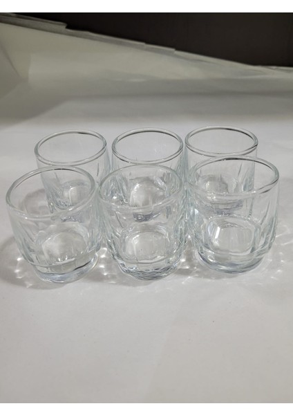 Glassco Cam 6'lı Yuvarlak Shot Bardağı Soju Shot Bardakları Seti Aşk Sanat