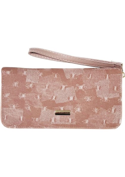 Pembe Desenli Çok Gözlü Kadın Cüzdanı