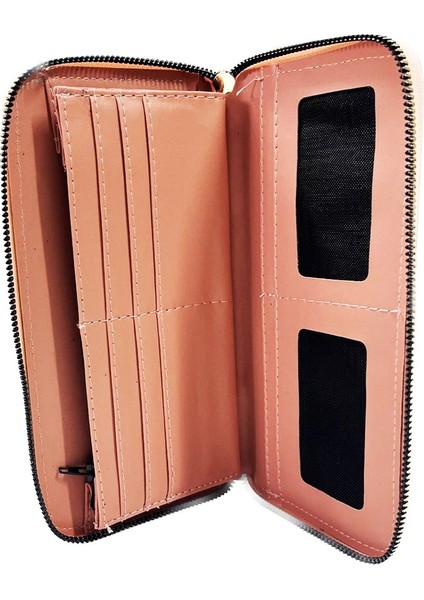 Pembe Desenli Çok Gözlü Kadın Cüzdanı modelleri