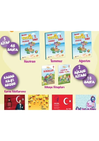 Dört Renk Yayınları 1. Sınıf Renkli Tatil Seti