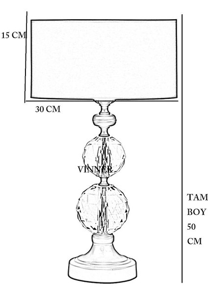 Vinner Dual Gold Kaplama Kristal Küreli Özel Tasarım Paslanmaz Metal Abajur - Pre Hasır