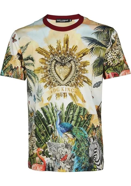 Dolce&gabbana Reggello Outlet Jungle Print T-Shirt G8KBATHH7YP