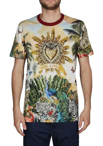 Dolce&gabbana Reggello Outlet Jungle Print T-Shirt G8KBATHH7YP modelleri
