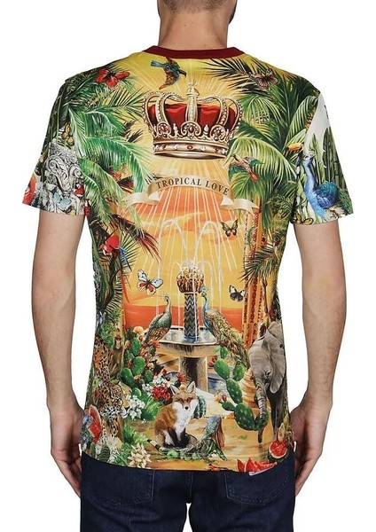 Dolce&gabbana Reggello Outlet Jungle Print T-Shirt G8KBATHH7YP fırsatları