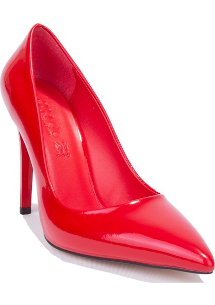 DZA07-388460 Kırmızı Rugan Stiletto Topuklu Kadın Ayakkabı