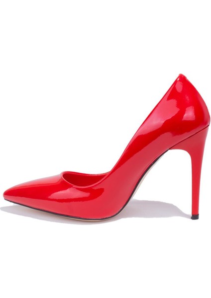 DZA07-388460 Kırmızı Rugan Stiletto Topuklu Kadın Ayakkabı