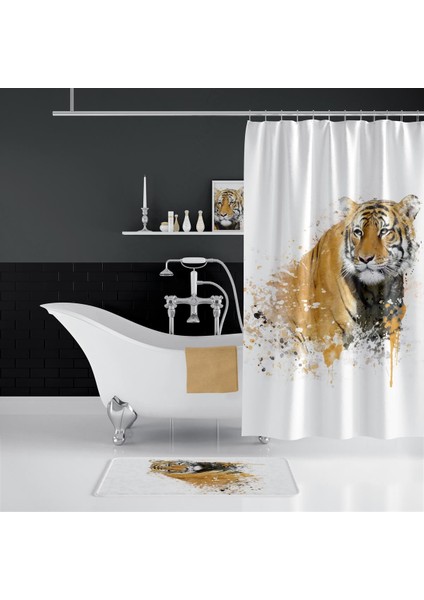 Tiger Banyo Paspas ve Tek Kanat Duş Perdesi 1X180X200 Set indirimleri