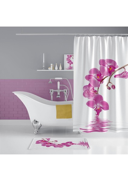 Orchid Banyo Paspas ve Tek Kanat Duş Perdesi 1X180X200 Set indirimleri