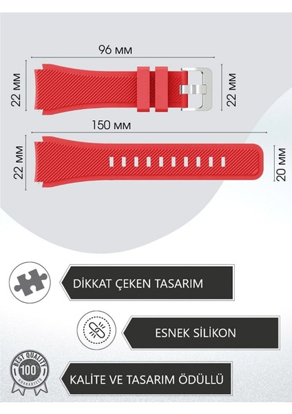 Samsung Gear S3 Frontier-Classic / Galaxy Watch 3 (45MM) - Watch 1 (46MM) Çizgi Desenli Kordon fırsatları