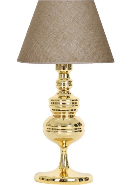 Vinner Munch Gold Kaplama Metal Abajur - Çuval Bezi Efektli