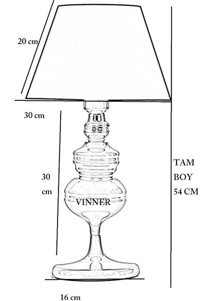 Vinner Munch Gold Kaplama Metal Abajur - Etnic Desenli