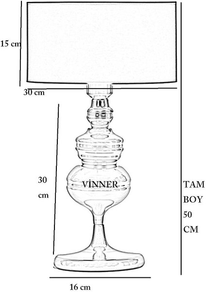 Vinner Munch Krom Kaplama Metal Abajur - Etnic Desenli