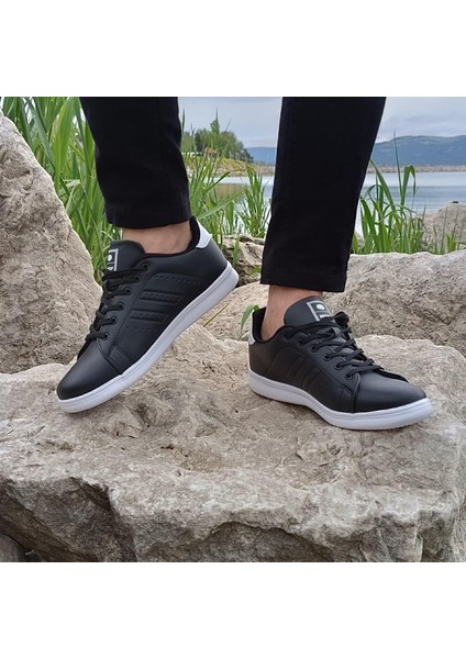 041 Siyah Sneaker Düz Taban Spor Ayakkabı