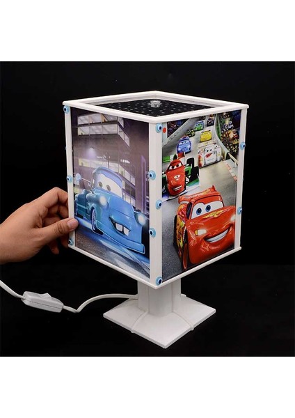 Dönen Abajur Mavi Boncuk Fotoğraf Takılabilen Gece Lambası