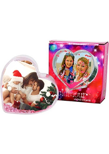 Fotoğraflı Kalp Kutu Kar Küresi modelleri