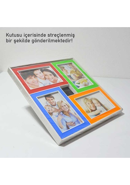 4 Fotoğraflı Renkli Kare Çerçeve fiyatları