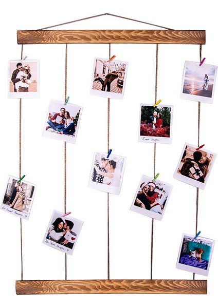 Ahşap Ipli Mandallı Duvar Anı Çerçevesi 50 x 72