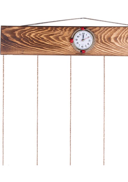 Ahşap Ipli Mandallı Saatli Duvar Çerçevesi 50 x 60 Cm modelleri