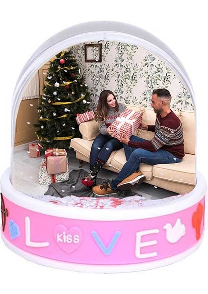 Müzikli Love Fotoğraflı Kar Küresi fırsatları