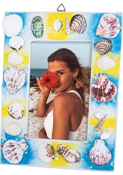 Sarı Lacivert Deniz Kabuğu Çerçeve fiyatları