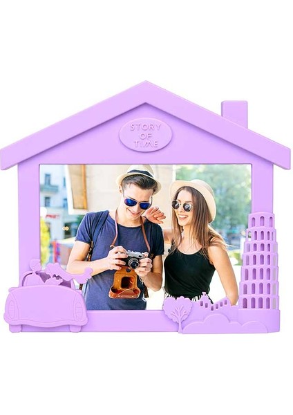 Yatay Ev Görünümlü Renkli Fotoğraf Çerçevesi