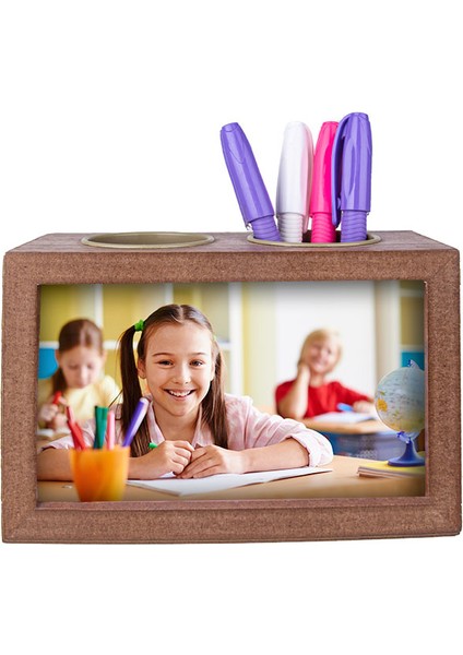 Ahşap Çift Taraflı Kalemlikli Fotoğraf Çerçevesi 10 x 15 fiyatları