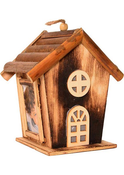 Ev Figürlü Işıklı Bambu Fotoğraf Çerçevesi