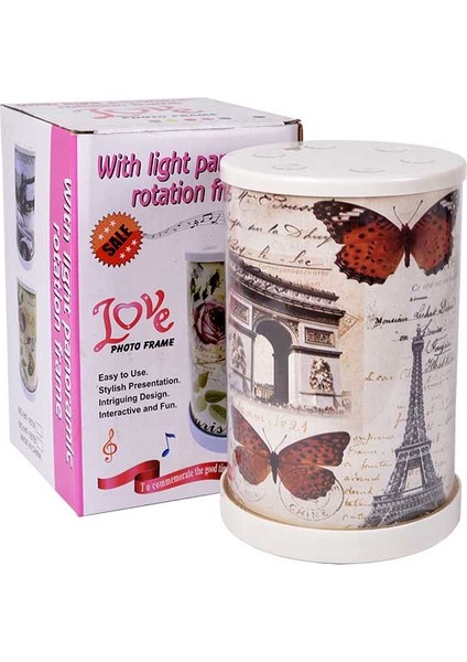 LED Işıklı Dönebilen Silindir Fotoğraf Çerçevesi modelleri