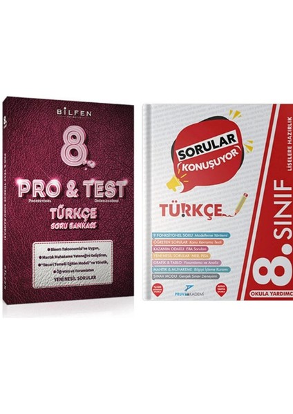 Bilfen Yayınları 8. Sınıf LGS Pro Test Türkçe Soru Bankası - 8 Türkçe Sorular Konuşuyor Pruva