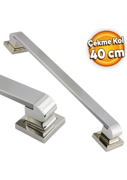 Bersel Çekme Kolu Çelik Kapı Dış Kapı Kolu Tutma Kulbu Saten Kulp 40 cm