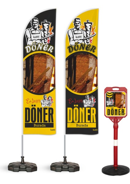 Döner Sarı Temalı 2 Yelken Bayrak 1 Yönlendirme Dubası Sarı