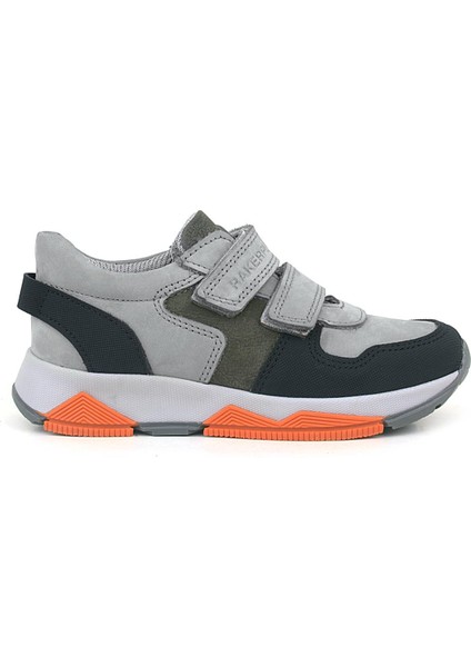 Hakiki Deri Gri Siyah Çocuk Sneakers Spor Ayakkabı fiyatları